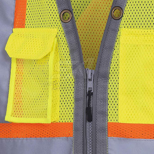 Industrial Workwear Vest Reinforced Fabric with Functional Storage Pockets for Tools Workwear Vest - Product Image 4