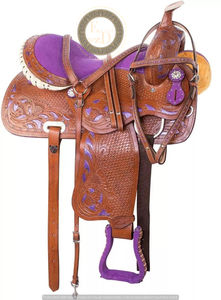 Selle en cuir véritable légère de qualité supérieure fabriquée à la main équipement de performance pour Western Barrel Racing Horse Show Riding Elite Rodeo - Product Image 6