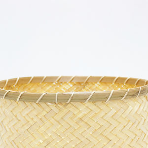 Panier en bambou naturel tissé à la main, forme ovale, organisateur de rangement décoratif pour la maison, la cuisine, la salle à manger et l'affichage des fruits - Product Image 5