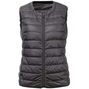 Gilet bouffant d'hiver sans manches à fermeture éclair avec logo personnalisé vêtements de rue Style manteau femmes gilets équestres gilets bouffants - Product Image 3