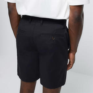 Cinturón con bolsillos laterales y cierre de cremallera, botones, 98% algodón, 2% elastano, negro, pantalones cortos ajustados, Chino - Product Image 4