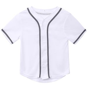 Camiseta de béisbol abotonada UNISEX de poliéster con diseño personalizado para hombre, camiseta blanca en blanco para ropa deportiva, opción de talla grande Unisex - Product Image 1