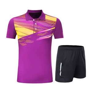 Nouveauté Meilleurs uniformes d'équipe de tennis unisexes Personnalisables Respirants Vêtements de sport à manches courtes pour le badminton et le paddle - Product Image 1