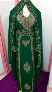 Beautiful Moroccan Traditional Muslim Caftan New Design Handwork Stone Beads Colorful Modest Nylon/Polyester Lightweight Abaya - Product Image 5