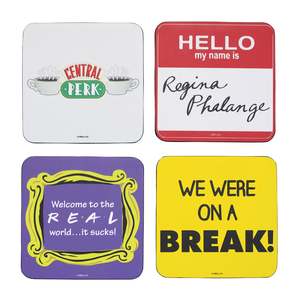 Juego de 4 Posavasos con Frases de Friends de Alta Calidad, Diseño Cuadrado de Madera Ecológica con Logotipo Grabado Láser de Lujo para Restaurantes - Product Image 1