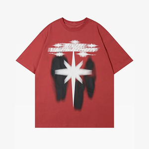 Camisetas de algodón para hombre, ropa de calle holgada de manga corta de gran tamaño, camisetas Unisex, diseño de serigrafía personalizado Vintage boxy fit - Product Image 1