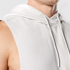 Lightweight 100% Cotton Gym Sweatshirts Men's <b>Hoodie</b> Drop Armhole <b>Sleeveless</b> Workout Tops Fleece Printed 3D Winter ODM ODM 3XL - Product Image 4