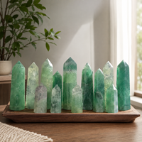 Tour de Fluorite Verte Naturelle Polie, Pointe de Cristal, Pierre de Guérison, Obélisque, Décoration d'Intérieur, Méditation, Affichage Énergétique, Cadeau