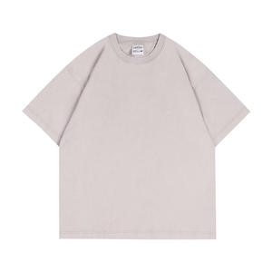 Camiseta de algodón 100% liso de manga corta con cuello redondo Formal de corte Regular para hombre, cómoda camiseta de verano para uso diario en el gimnasio - Product Image 1