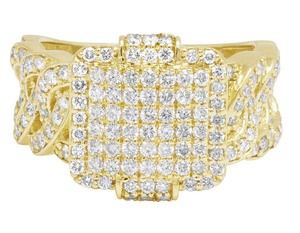 Gold Plated Cuban Style Iced Out Moissanite <b>Ring</b> <b>for</b> <b>Men</b> 925 <b>Silver</b> Hip Hop VVS Diamond Jewelry - Product Image 2