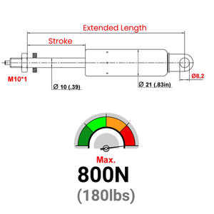BLS21-60-210-F1สปริงแก๊สแบบล็อกขนาด210มม. สำหรับที่นั่งช่วงล่างของรถกึ่งบรรทุกขนาด60มม. ได้รับการรับรองมาตรฐาน ISO จากโรงงาน - Product Image 2