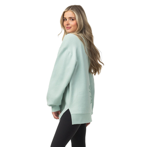 Alta calidad nueva llegada invierno mujer sólido de talla grande sudadera elegante diseño personalizado cuello redondo suave 100% algodón sudadera - Product Image 3