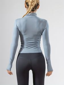 Veste de yoga légère pour femme, respirante, zippée, pour entraînement, course à pied, fitness, gym, avec trous pour les pouces - Product Image 4