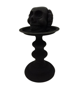 Juego de 2 portavelas de aluminio/hierro para decoración de Halloween, soporte de vela con acabado negro mate para decoración del hogar - Product Image 1
