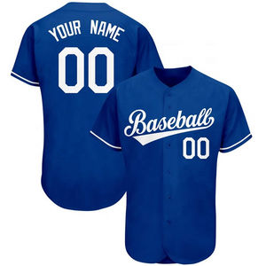 Vente en gros Maillots de baseball personnalisés unisexes Chemises à transfert thermique OEM brodées avec logo antibactérien 100% polyester - Product Image 4