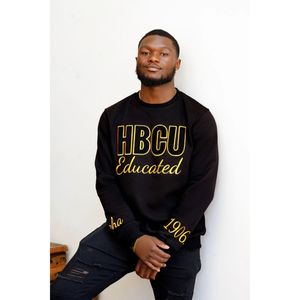 Hbcu Alpha chenille เสื้อสเวตเตอร์ปักลายตัวอักษรกรีกเสื้อสวมหัวคอกลมผ้าฟลีซแบบคลาสสิก - Product Image 3