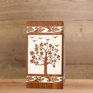 Premium Handcrafted Luxury Wooden Urn <b>Box</b> for Pet Ashes Elegant Durable Eco-Friendly Rectangle <b>Memorial</b> Keepsake Funeral Home - Product Image 5