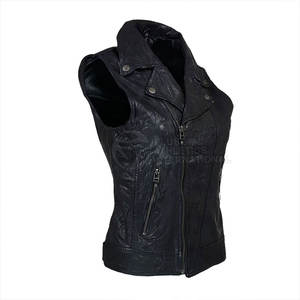 Top Quality Whole Sale Rate 2026 Leather Custom Waistcoat Whole Sale Rate <b>Women</b> Leather <b>Vest</b> Made In Pakistan - Product Image 6