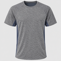 T-shirt homme à manches courtes, col rond, blocs de couleur, manches raglan, séchage rapide, vêtement de sport, t-shirt d'été léger, t-shirt premium
