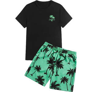 Conjunto corto de 2 piezas para hombre personalizado con tira lateral conjuntos de pantalones cortos para hombre con logotipo personalizado estampado % 100 algodón pesado GSM - Product Image 4