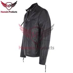Veste de motard en cuir noir personnalisée unique pour hommes, matière supérieure, vêtements d'extérieur de moto élégants avec bord ultime, style High Street - Product Image 2