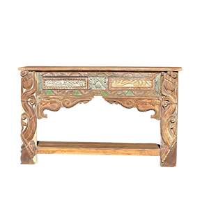 Handmade Vintage Wooden <b>Console</b> <b>Table</b> Luxury & <b>Rustic</b> Living Room Furniture Mirrored Feature Solid Wood for Entry Application - Product Image 3
