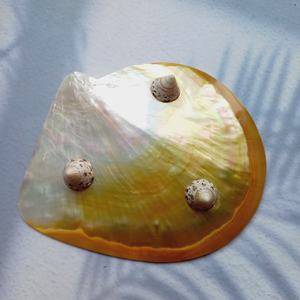 Jaune nacre Caviar assiette plat plateau luxe écologique VITRAPRO CAVIARP-1026 cadeau d'affaires fabriqué au Vietnam - Product Image 4