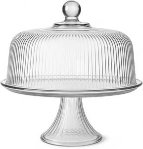 Support à gâteau en verre transparent avec dôme permettant une vue complète des desserts tout en maintenant la fraîcheur et la propreté - Product Image 5