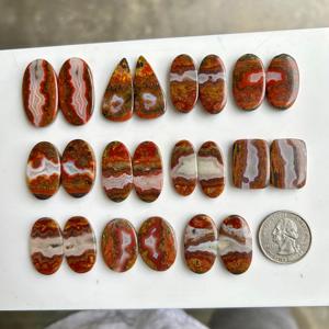 Natural InfinityStones Seam Agate Cabochon Mix Shape Loose Red Quartz Gemstone Pair 2g-6g for Jewelry Making Excellent Value - Product Image 1