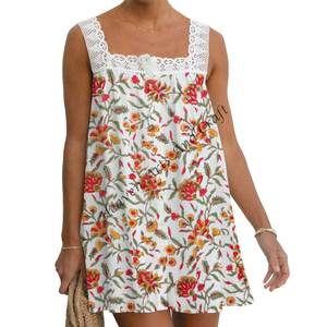 Vestido Midi de Verano Informal sin Mangas de Algodón para Mujer, el Mejor Diseño, Vestido de Verano Informal para Mujer, Atuendo Perfecto para Vacaciones, Vestido con Estampado de Bloques para Chicas - Product Image 5