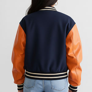 Veste universitaire en peau de mouton pour femme, modèle OEM, la plus vendue, avec logo brodé personnalisé, en coton matelassé, manteau d'hiver - Product Image 5