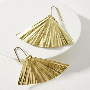 ต่างหูหยดน้ำทองเหลืองแฟชั่น Nu ขนาดใหญ่3นิ้วทุบดีไซน์หยดน้ำตาเปิด - Product Image 6