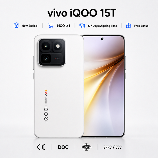 New Vivo IQOO 15T 5G Gaming Phone 8000mAh Massive Battery Dimensity 9500 1.7" 2K 144Hz AMOLED 200MP Camera 100W Octa Core CDMA