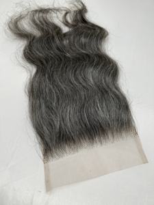 ผมมนุษย์หยักศกสีเทาลูกไม้สวิสปิดโปร่งใสเอชดีถอนก่อนหนังกำพร้า Remy ขายส่ง - Product Image 5