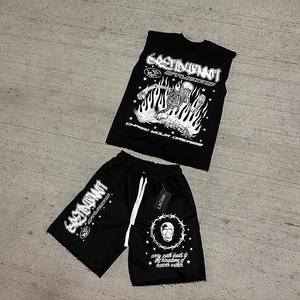 Conjunto de verano para hombre de gran oferta, camiseta transpirable personalizada y pantalones cortos para moda informal - Product Image 1