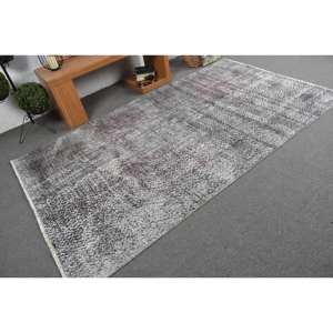 Alfombra ecológica de lana roja gris moderna, 5,1x8,7 pies, Tabriz turco, Patchwork a rayas, Rectangular, tradicional, comedor de látex de 10mm - Product Image 2