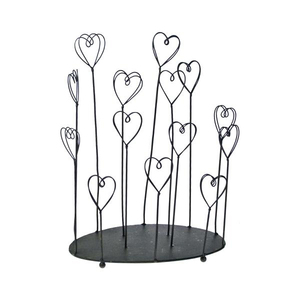 Portatarjetas de alambre de corazón negro, portatarjetas de árbol de Navidad de alambre, estante de soporte de fotos para letreros de comida, portatarjetas de notas - Product Image 1