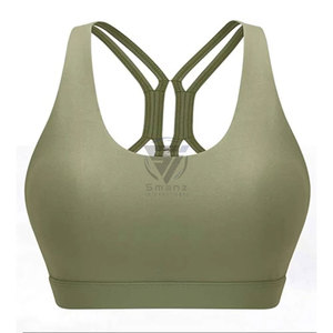 High Quality Crew Neck Backless Crisscross Straps High Support Lightweight Breathable Quick Dry Eco-Friendly Contrast Bra - Product Image 1
