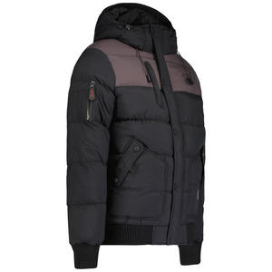 Chaqueta acolchada con cremallera Premium acolchada a prueba de viento para hombre, chaqueta elegante ligera aislada para exteriores con parches personalizados - Product Image 4