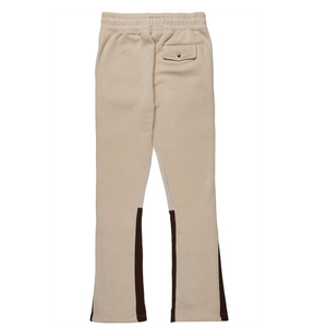 กางเกงขาบานเอวยางยืดสำหรับผู้ชายกางเกงวอร์มขาบานสีกากีเปล่า - Product Image 6