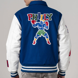 Veste universitaire OEM pour hommes avec support vêtements d'hiver vintage blouson de baseball Bomber avec logo brodé personnalisé pour hommes - Product Image 5