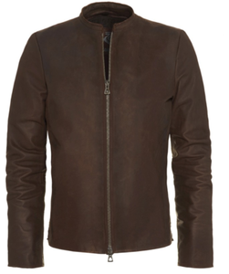 Fait sur mesure en cuir véritable décontracté motard de moto vestes en cuir noir solide avec fermeture éclair pour hommes - Product Image 5