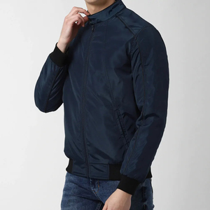 100% Polyester Tissu Bomber Veste En Gros Meilleur Logo et Bouton Conception Cool Look En Gros Bomber Veste Pour Hommes - Product Image 3