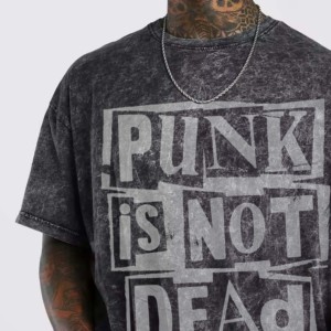 Ropa de hombre de alta calidad, camiseta de gran tamaño, ropa de calle de algodón 100%, camisetas Vintage con logotipo personalizado de lavado ácido negro Hip Hop - Product Image 2