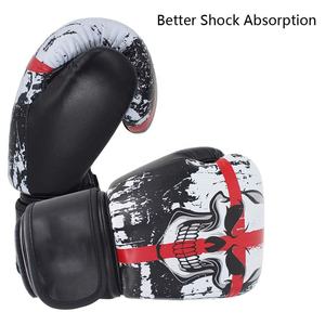 Guantes de boxeo de espuma de látex de cuero PU con logotipo personalizado profesional cómodo entrenamiento de lucha equipo de artes marciales - Product Image 3