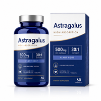 Extrait d'Astragale OEM 500mg en Capsules, Poudre de Racine Concentrée 30:1 avec Vitamine C et Zinc pour la Santé Immunitaire Saisonnière ODM