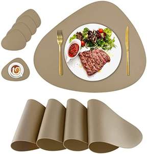 Vente chaude tapis et coussinets en cuir couleur marron et qualité supérieure Support d'usine Sets de table en cuir carrés de taille personnalisée - Product Image 2