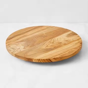 Organizador de madera Lazy Susan redondo hecho a mano para bebidas y alimentos con soporte de metal disponible para restaurante y cafetería - Product Image 6