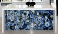Plateau de table basse en agate quartz, beauté sereine, pierre semi-précieuse, comptoir en marbre