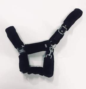 Vente chaude Doux Cheval Halter Noir Nylon Plein Vison Rembourrage Sangle Tête Collier Durable Confortable Couleurs Assorties Top - Product Image 1